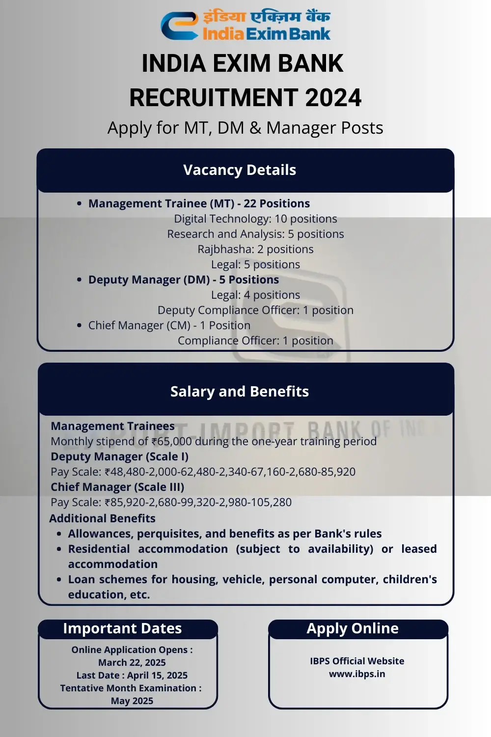 india-exim-bank-recruitment-2025-infographic India EXIM Bank Recruitment 2024 Infographic