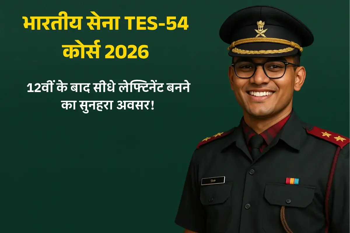 TES-54 कोर्स 2026 – 12वीं के बाद भारतीय सेना में स्थायी कमीशन का सुनहरा अवसर। अभी आवेदन करें! शुरुआती और अनुभवी उम्मीदवारों के लिए उपयुक्त हैं। सही बुक्स के साथ रणनीतिक तैयारी के टिप्स पाएं।