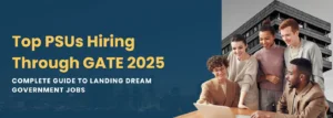 Aspiring government employees gather around a laptop, seeking information on the GATE 2025 hiring process.