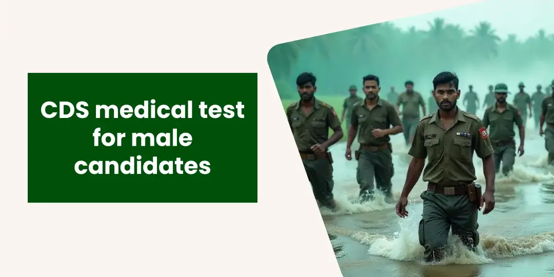 Determined candidates navigate a flooded path, showcasing resilience and physical readiness for the CDS medical test.