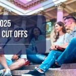 Students gather, laptops open, discussing the CUET UG 2025 cut-off expectations.