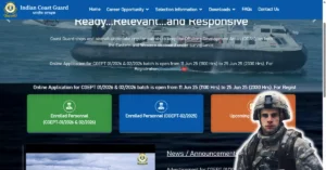 2025 recruitment. Applications open for the Indian Coast Guard.