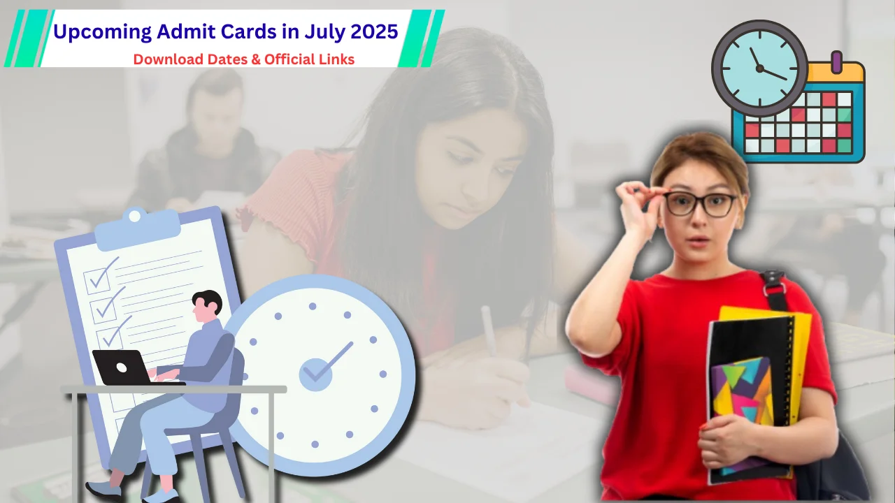Admit cards for July 2025—a visual reminder of upcoming tests.