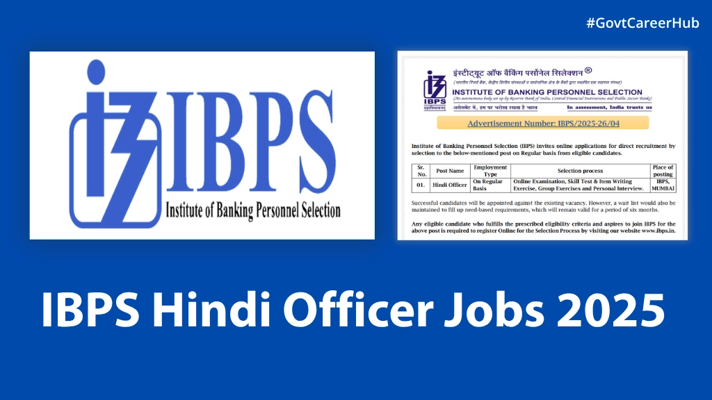 IBPS Hindi Officer Recruitment 2025