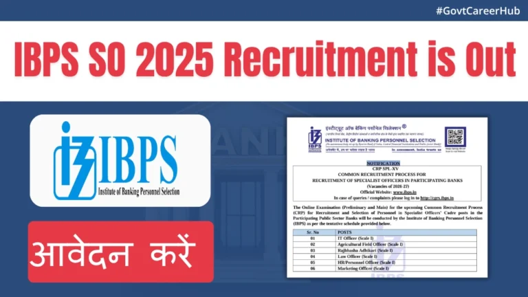 IBPS Specialist Officer Recruitment 2025