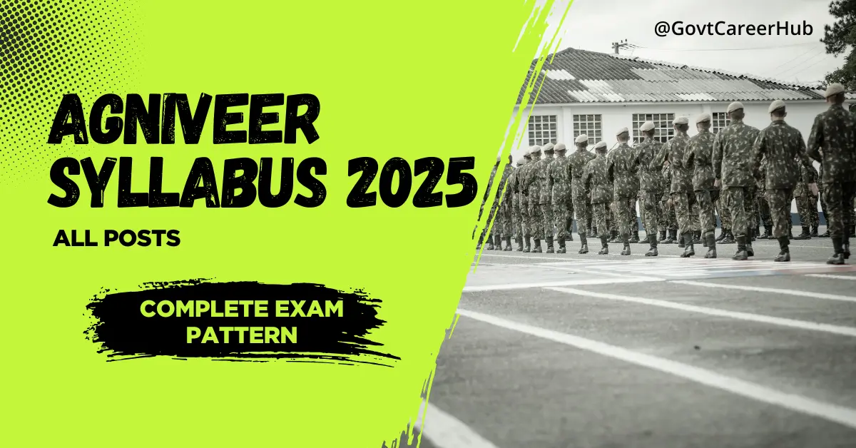 Detailed Agniveer syllabus 2025, complete exam pattern, all posts.