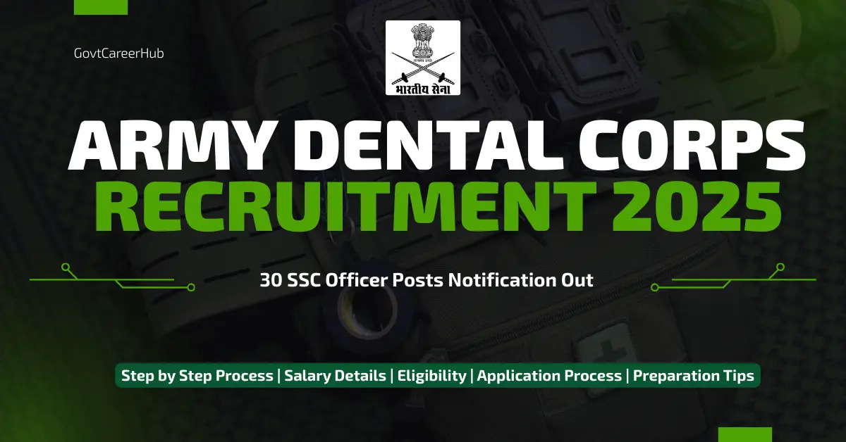 Army Dental Corps Recruitment 2025