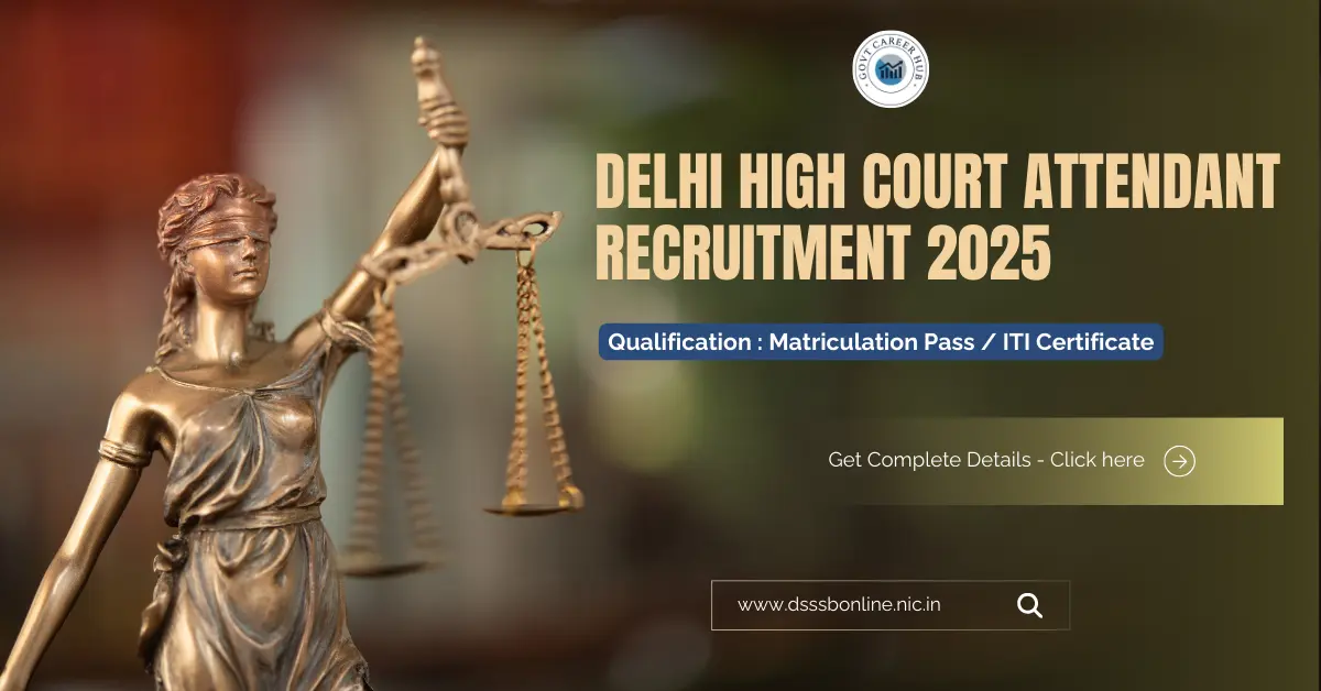 Delhi High Court Attendant Recruitment 2025 Notification Out
