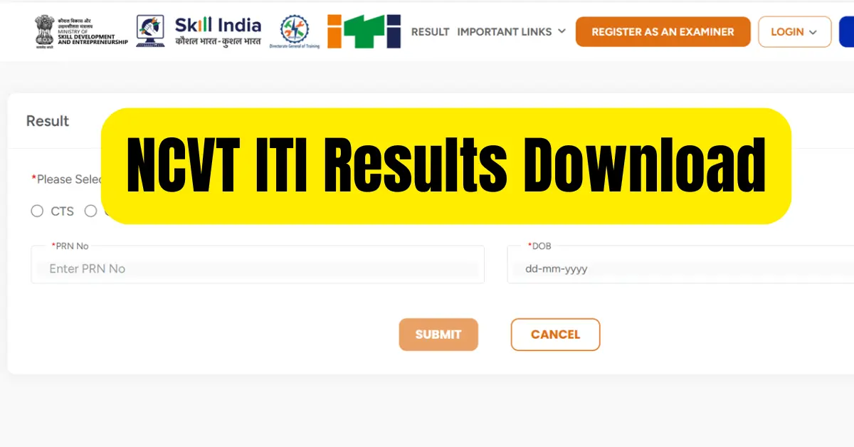 NCVT ITI Results Download 2025