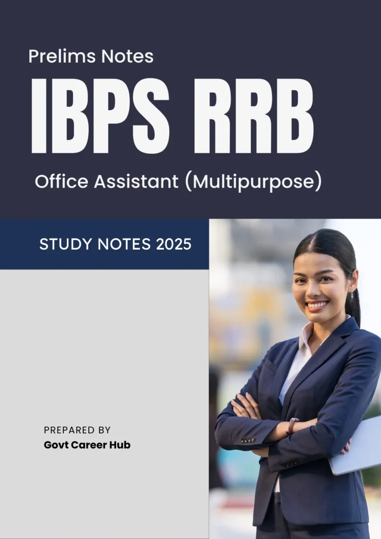 Notes for RRB Office Assistant (Multipurpose) Prelims Exam – Hindi Edition 2025