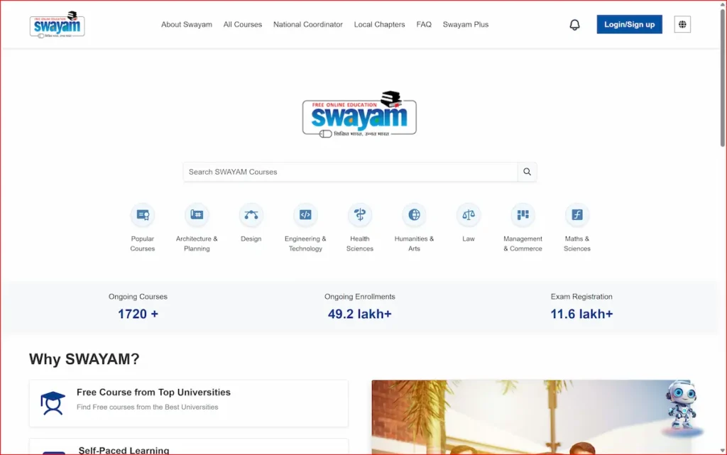 Best Online Courses for Students with Certificates Swayam Portal