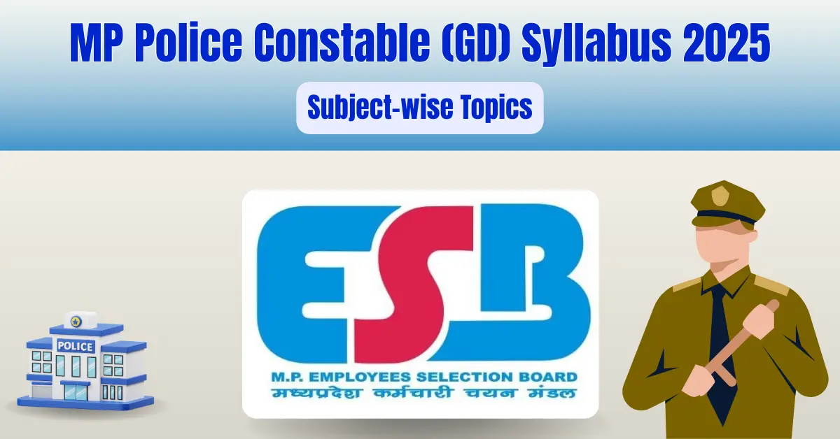 MP Police Constable Syllabus 2025 PDF Download