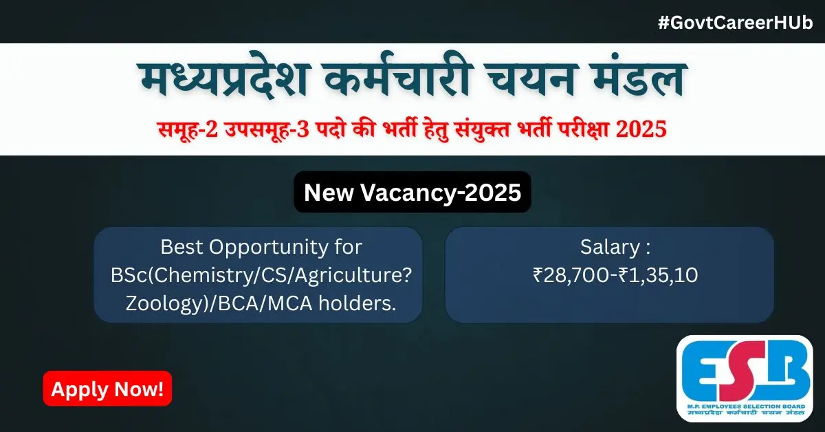MPESB Group-2 Sub Group-3 Recruitment 2025