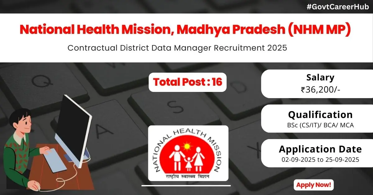 NHM MP District Data Manager Recruitment 2025