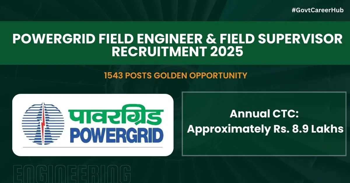 POWERGRID Field Engineer & Field Supervisor Recruitment 2025
