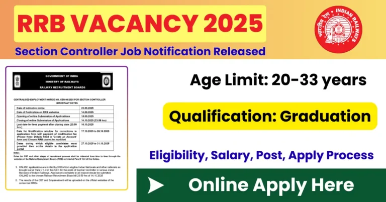 RRB Section Controller Job 2025