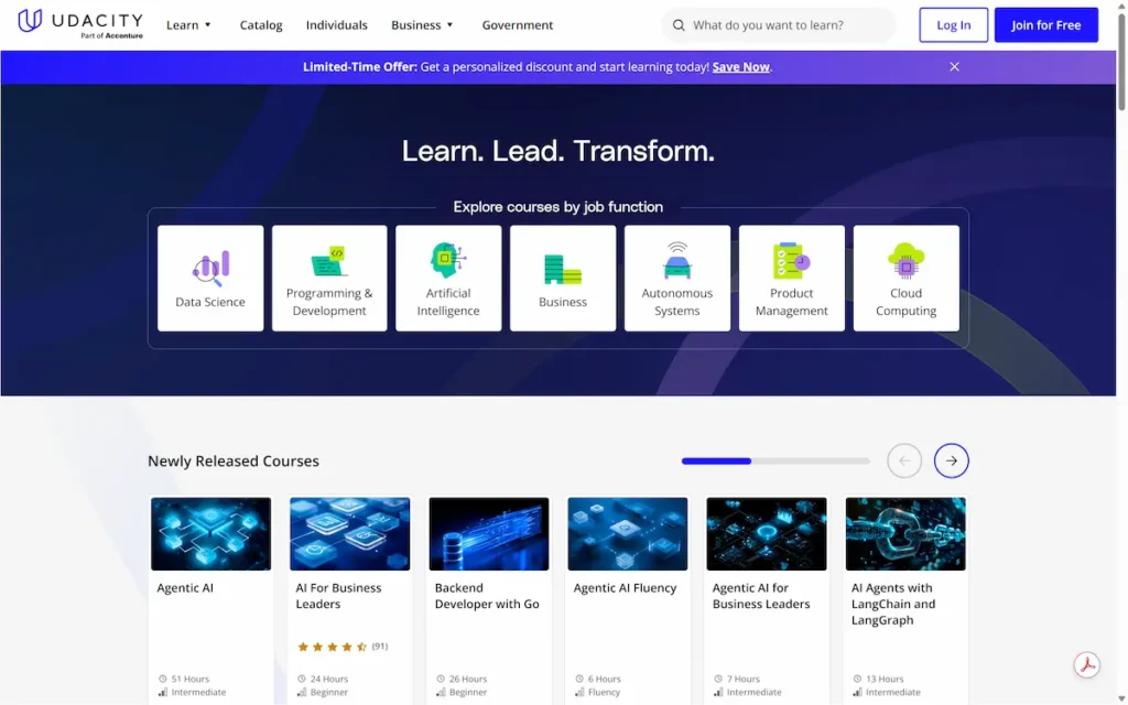 Online Learning Platform Udacity Portal 2025