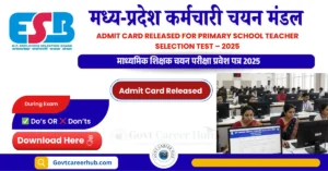 Primary School Teacher Admit Card 2025 Download