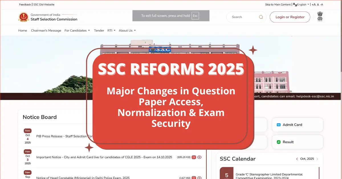 SSC Reforms 2025: Press Release