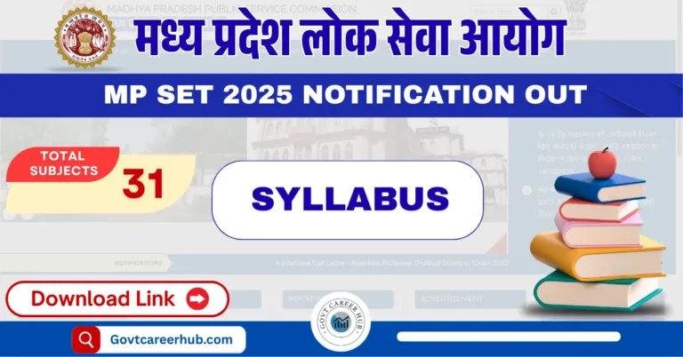 MP SET 2025 Syllabus PDF