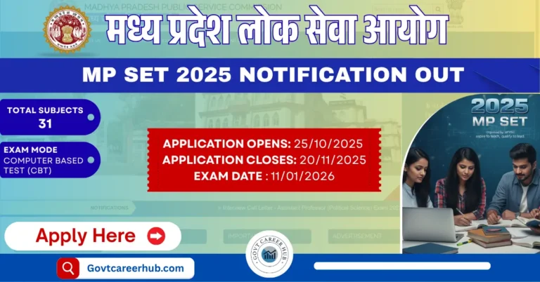 MP SET 2025 notification PDF