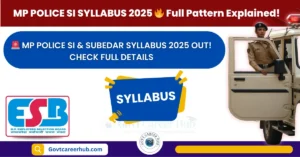 MP Police SI and Subedar Syllabus 2025