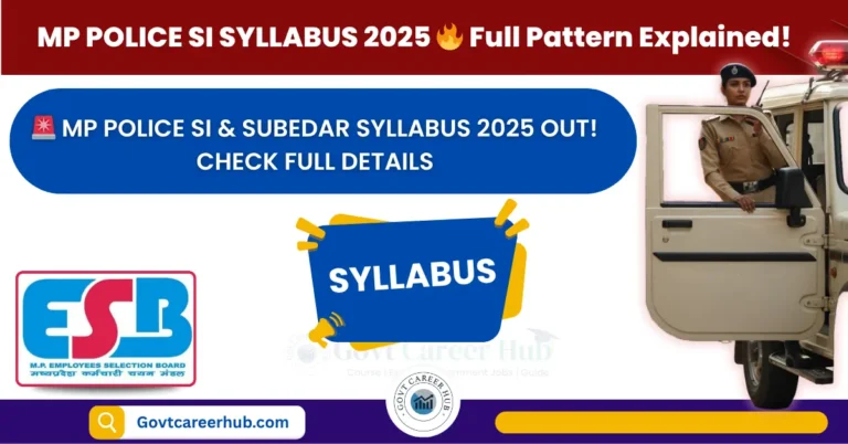 MP Police SI and Subedar Syllabus 2025
