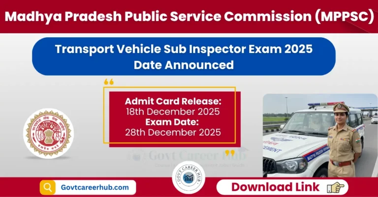 Transport Vehicle Sub Inspector Exam 2025 Date Announced | GovtCareerHub