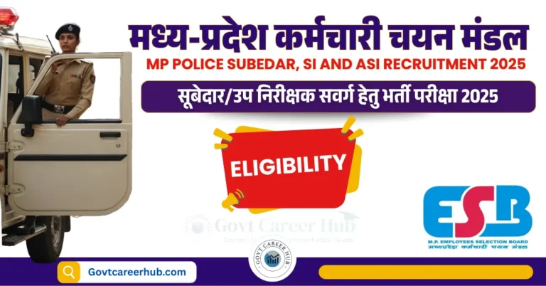 MP Police SI and Subedar Eligibility 2025