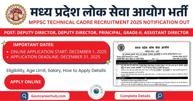 MPPSC Technical Cadre Recruitment 2025