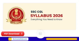 SSC CGL Syllabus 2026